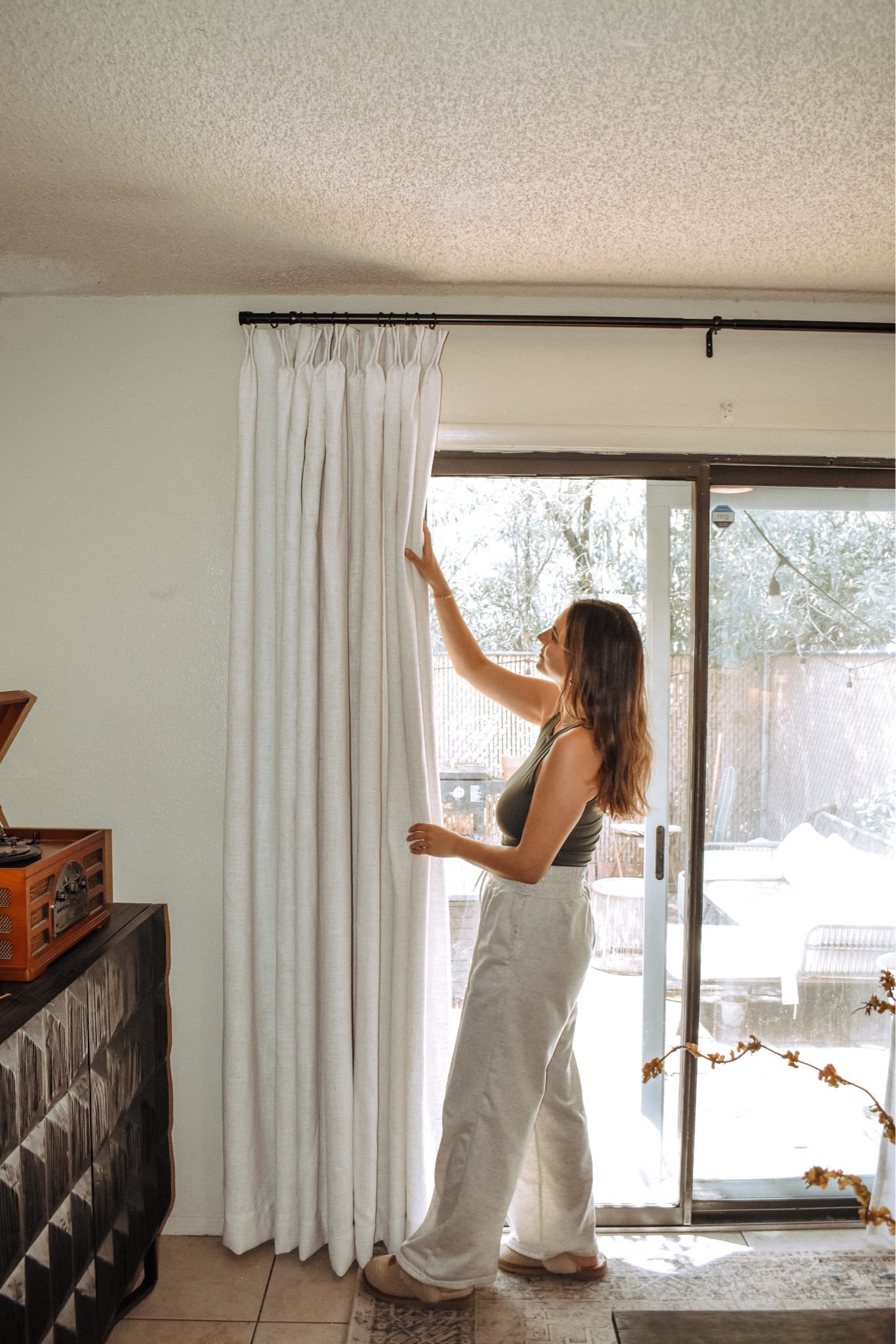 Custom curtains from Amazon! Choose either ready made sizes or custom sizes. Perfect way to tie together a living room design or bedroom design! All details are below👇🏼 

Tia Linen - White
50” wide
90” long
60% privacy lining 

#LTKU #LTKhome #LTKstyletip