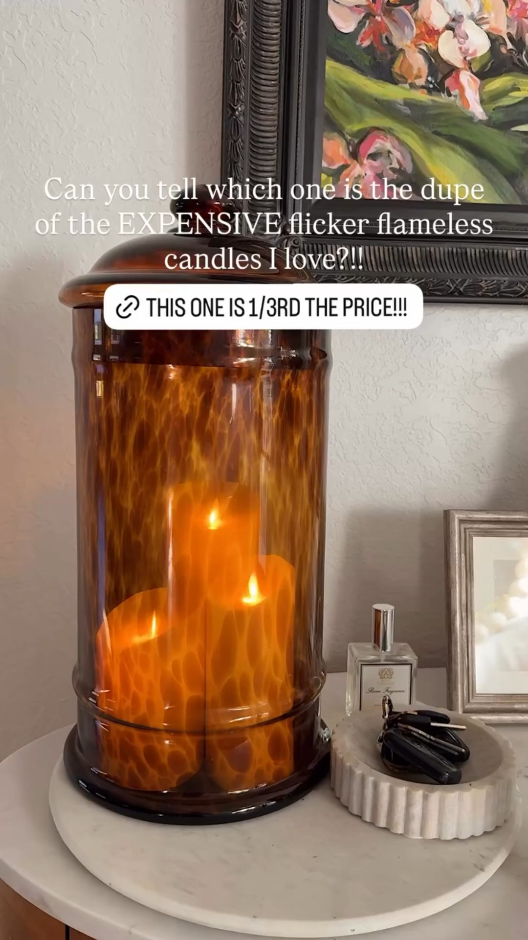 Can you tell which one is the dupe of the EXPENSIVE flicker flameless candles I love?!!