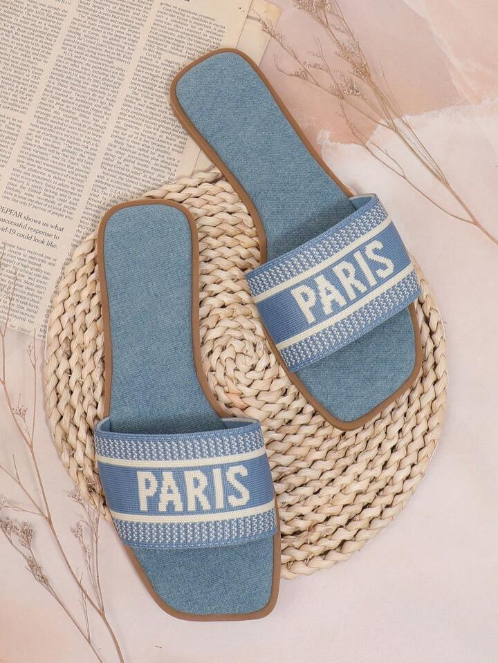 SHUZIA Ladies' Stylish Printed Flat Sandals | SHEIN