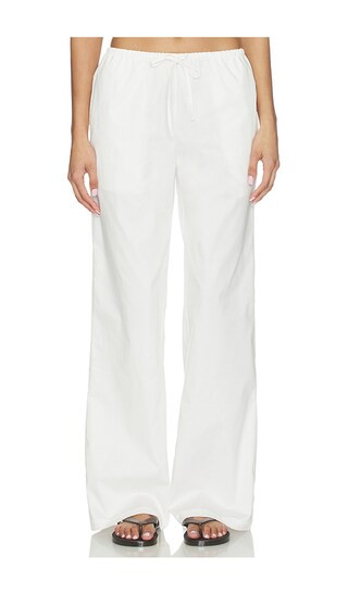 Lyndzi Drawstring Pant in White | Revolve Clothing (Global)