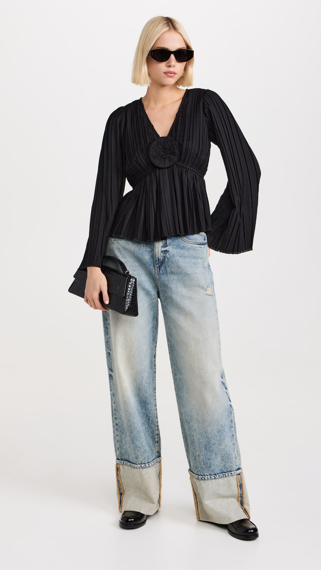 Nomi Solid Rosette Top | Shopbop