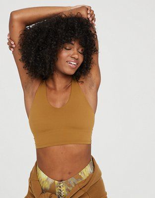 OFFLINE Real Me Strappy Back Longline Sports Bra | American Eagle Outfitters (US & CA)