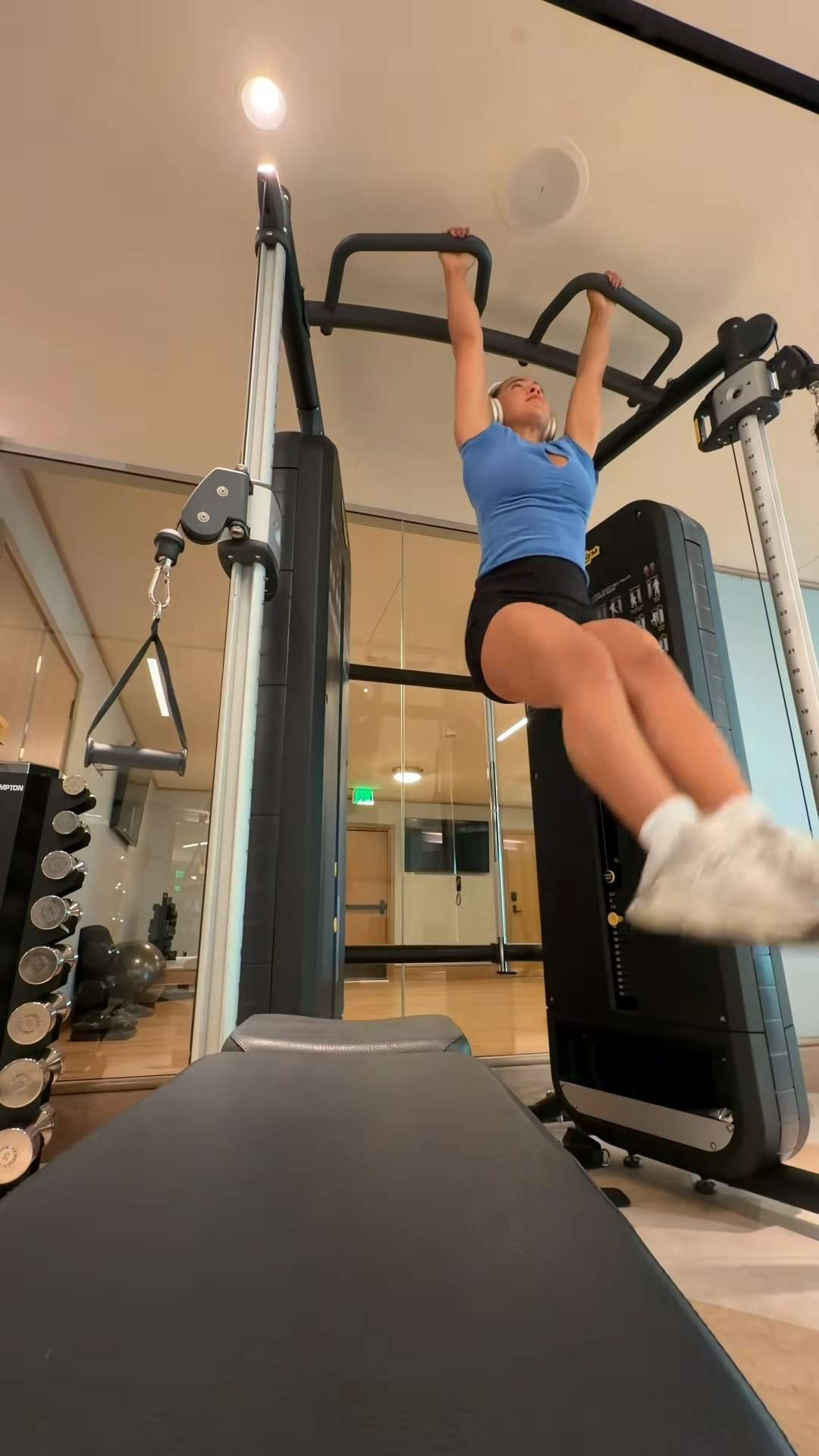 today's workout! love this workout set from gym shark, paired with this blue tee + my favorite sneakers.💙 

 #LTKgrwm #LTKootd #LTKActive