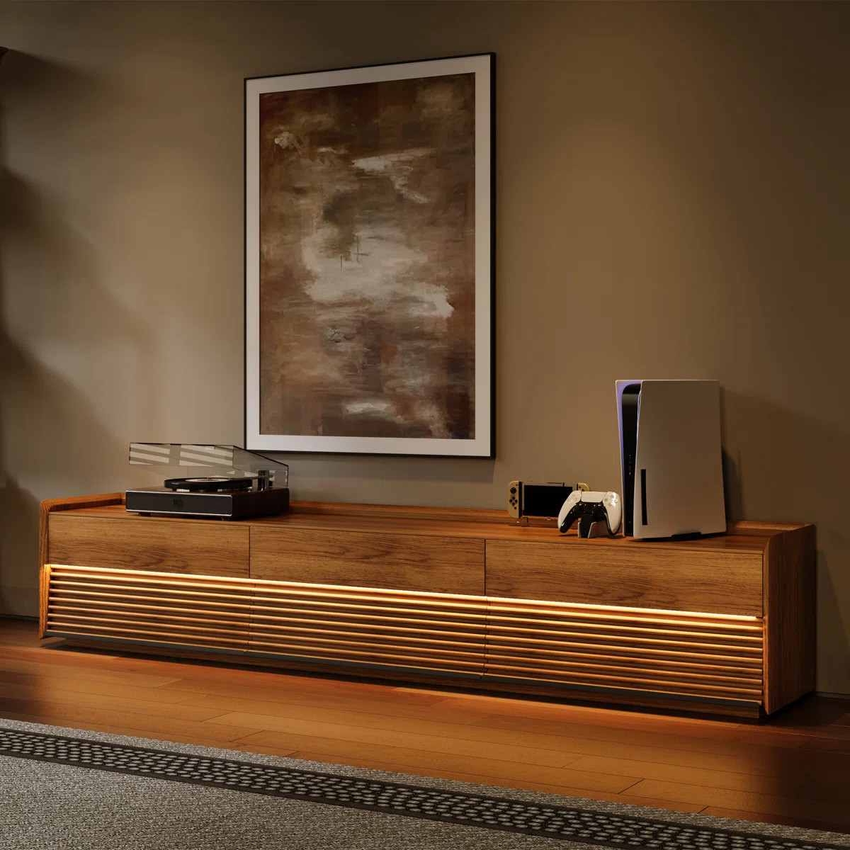 Mid-Century Modern TV Stand with LED Light, Fully Assembled | Wayfair North America