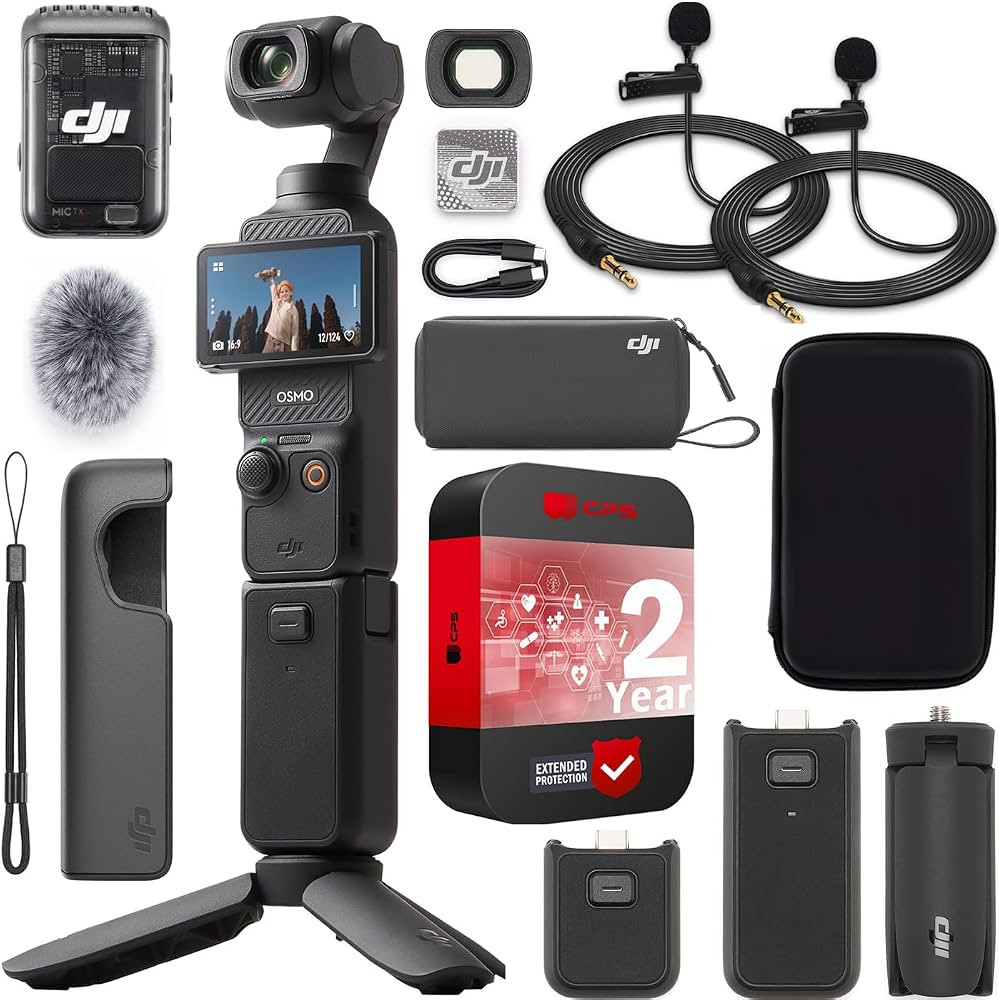 DJI Osmo Pocket 3 Creator Combo Vlogging Camera with 1'' CMOS, 4K/120fps Video, 3-Axis Stabilizat... | Amazon (US)