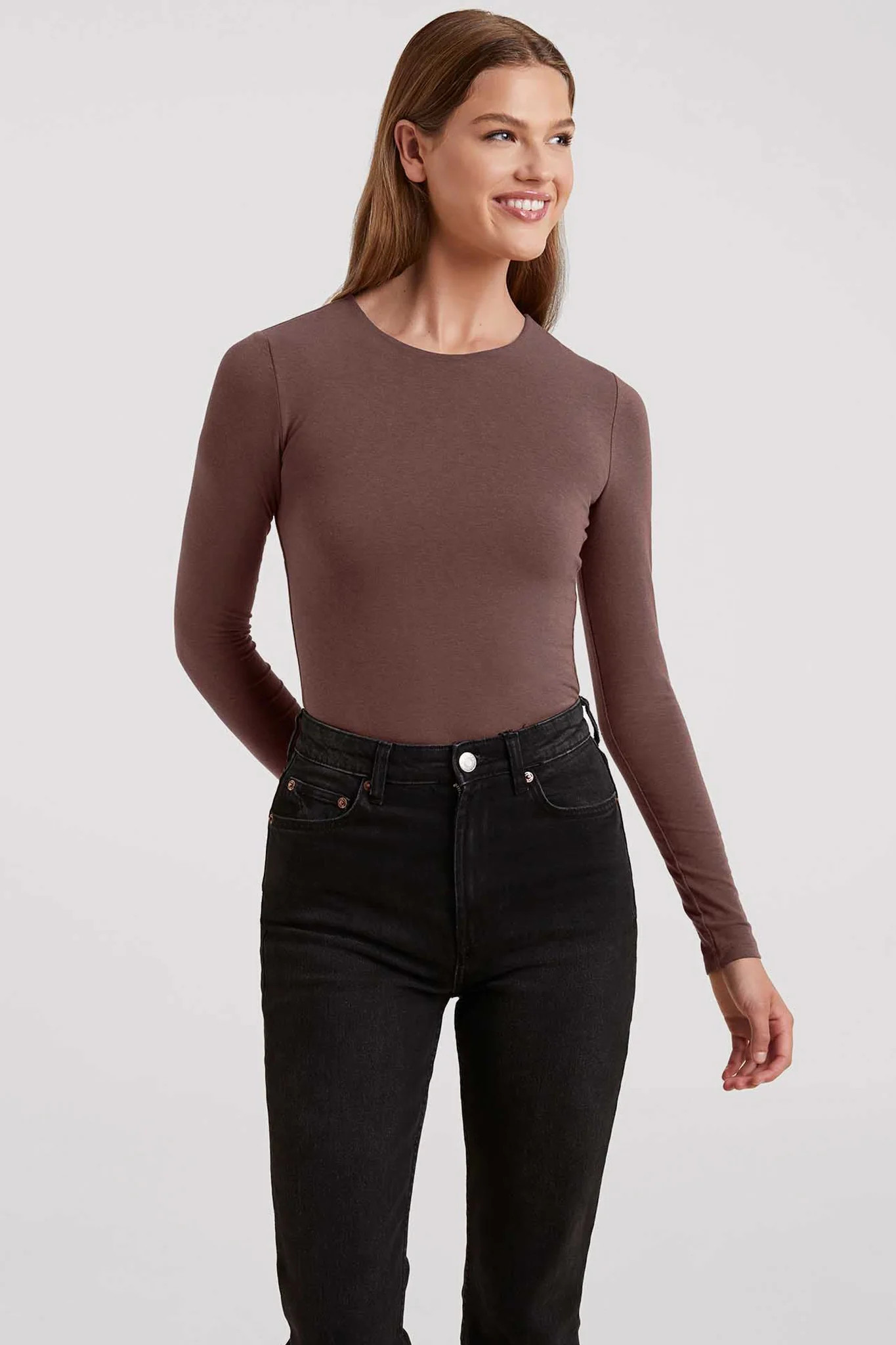Long Sleeve Crewneck Bodysuit | nuuds