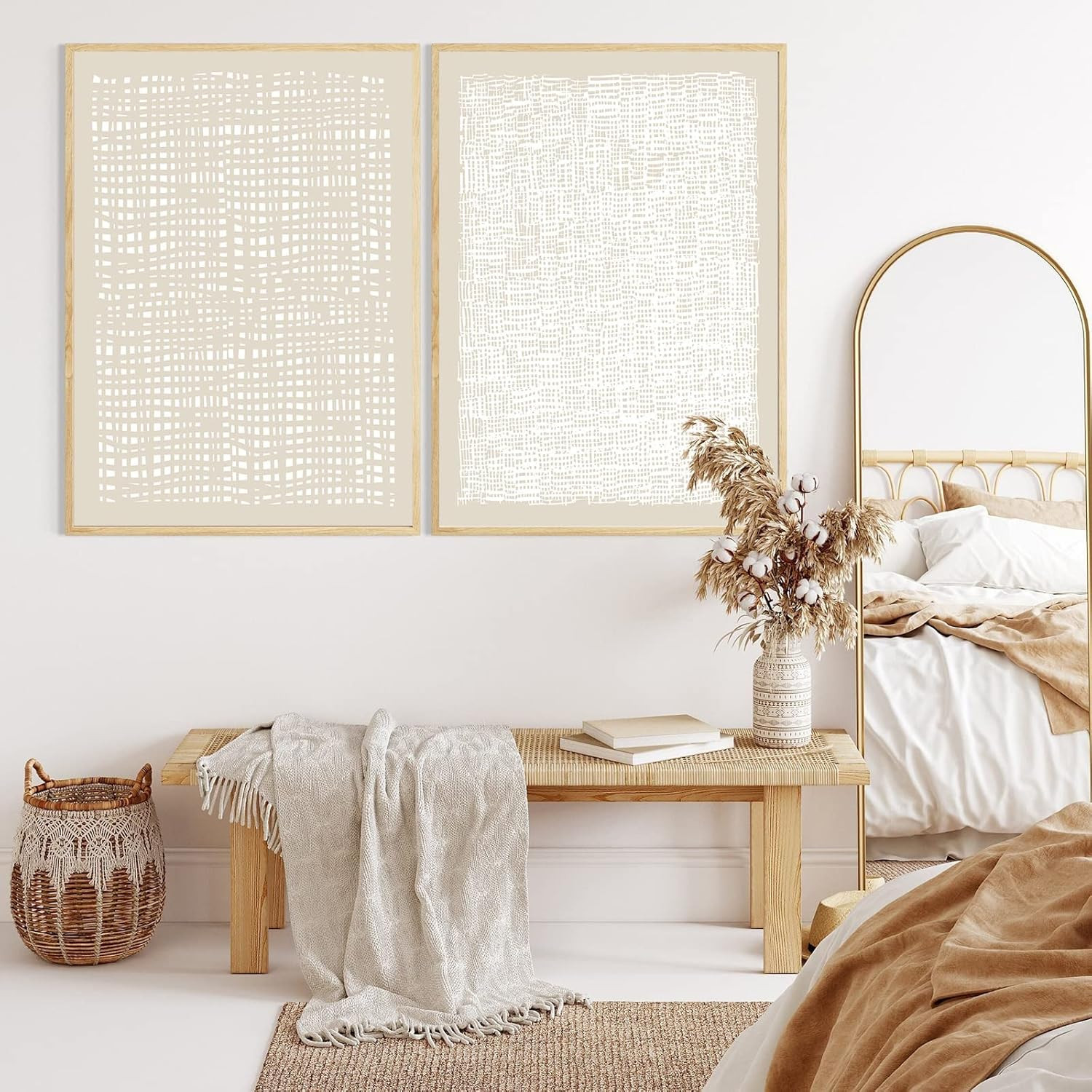 Neutral Wall Art Beige Wall Decor Abstract Wall Art Canvas Beige Wall Art Boho Prints Modern Art ... | Amazon (US)