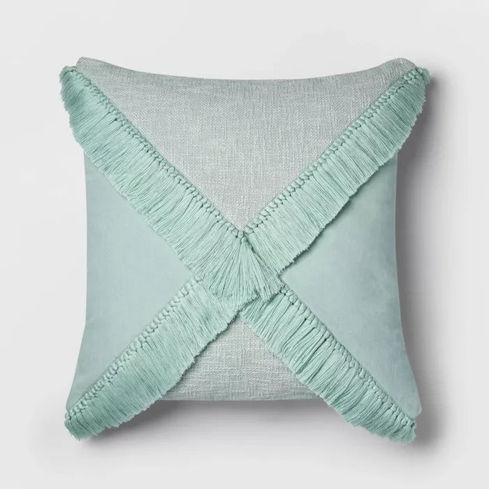 Dusty Jade Fringe X Euro Throw Pillow - Opalhouse™ | Target