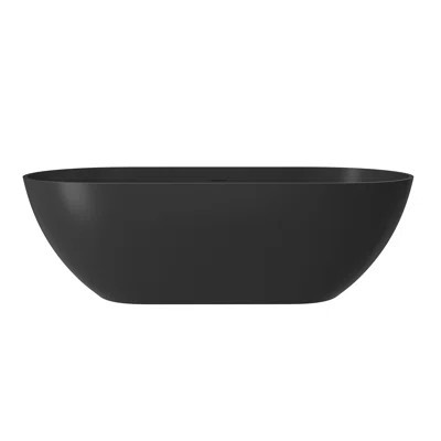 Tangent 59'' x 30'' Freestanding Soaking Solid Surface Bathtub | Wayfair North America
