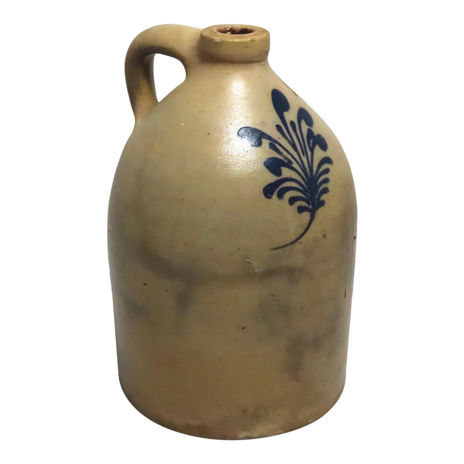 Antique American Blue Decorated Stoneware Storage Jug | Chairish