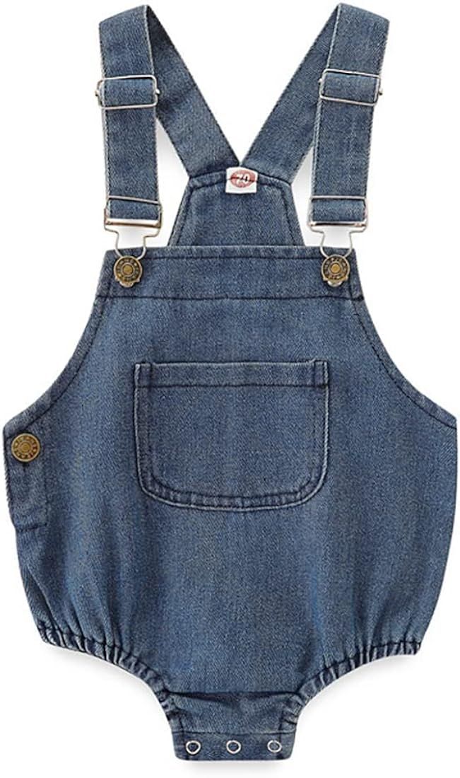 IBAKOM Toddler Baby Boy Girl Denim Romper Backless Early Spring Fall Bubble Romper Overalls One P... | Amazon (US)