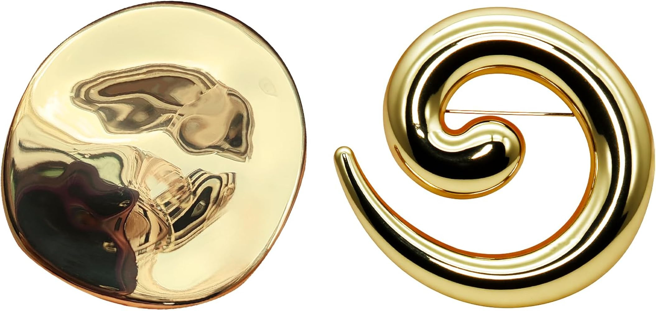 Vintage Geometric Large Gold Brooch Pin & Round Spiral Snail Brooch Pin for Women Men, Lapel Pins... | Amazon (US)