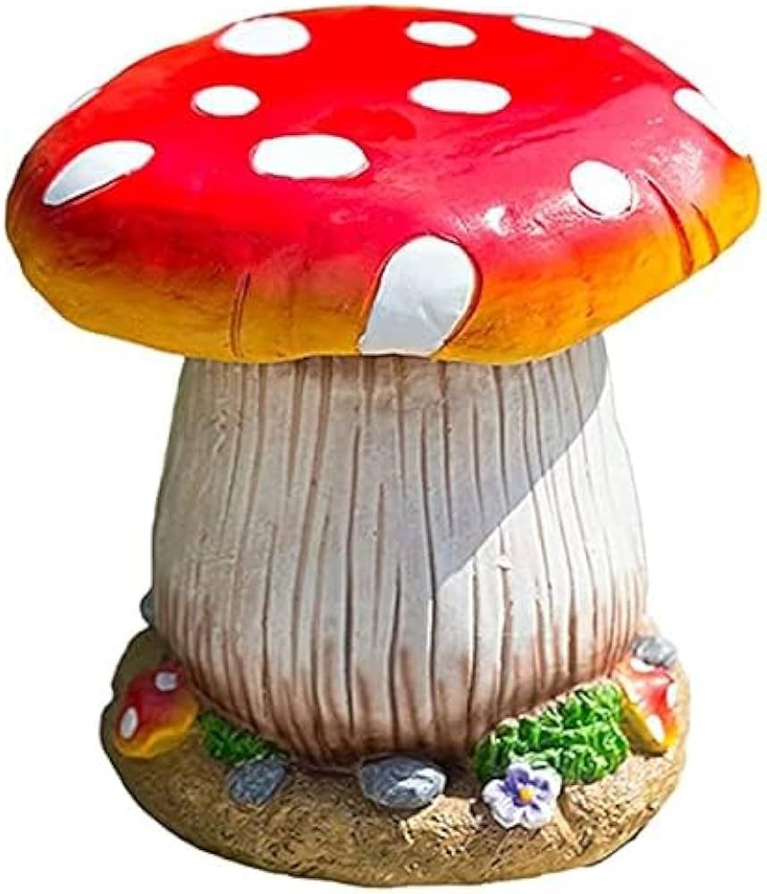 Topjia Outdoor Garden Mushroom Table Stools, Courtyard Lawn Pond Ornament Table Stools Set Statue... | Amazon (US)