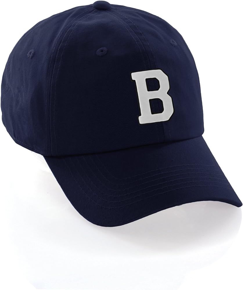 I&W Hatgear Customized Letter Intial Baseball Hat A to Z Team Colors, Navy Cap Black White | Amazon (US)