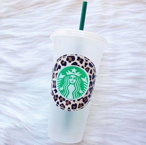 Blank Leopard Starbucks Venti Cold Cup, No Personalization Around Logo, Lauren Mackenzie, Persona... | Etsy (US)