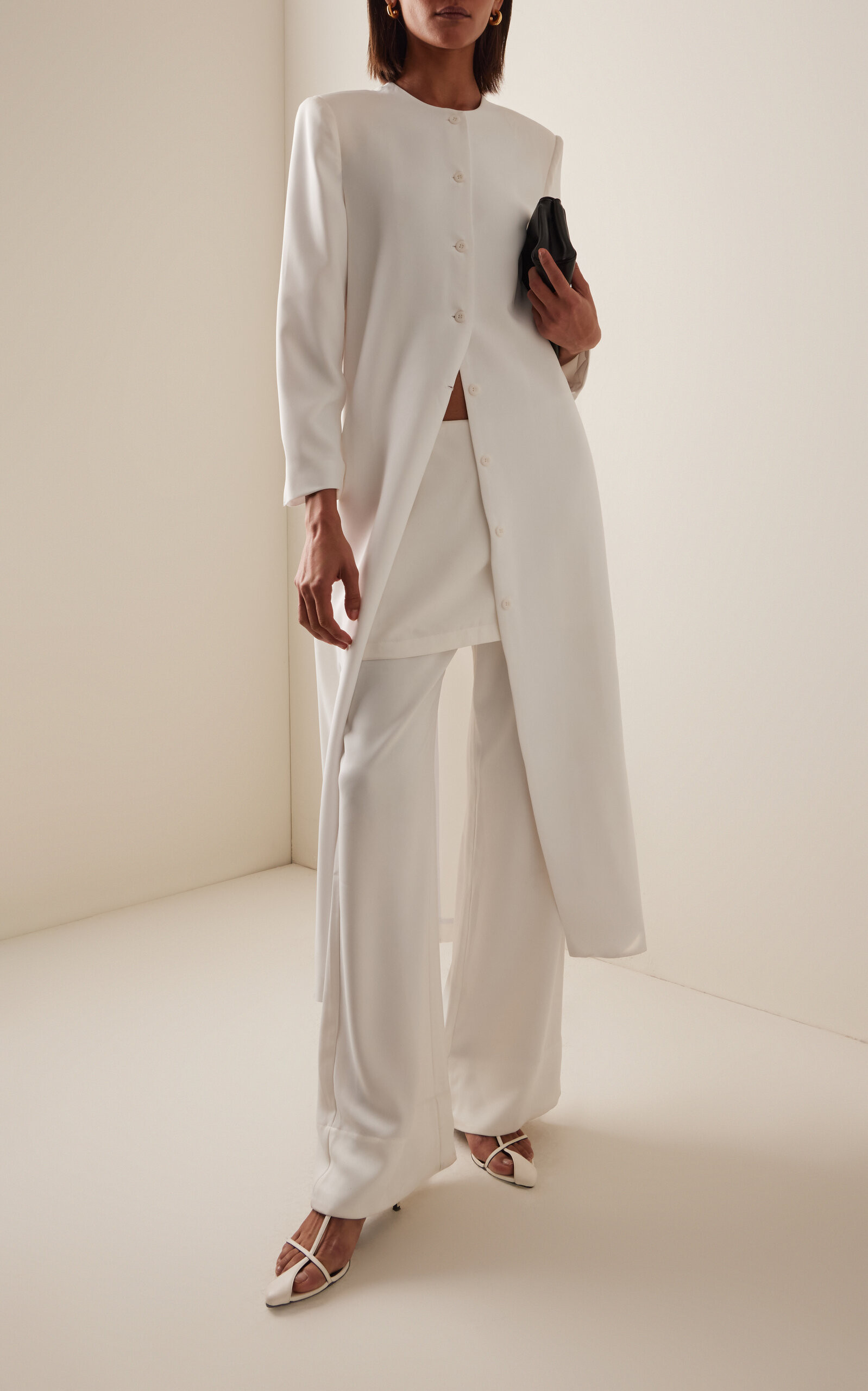 Crepe Long Cardigan Coat | Moda Operandi (Global)