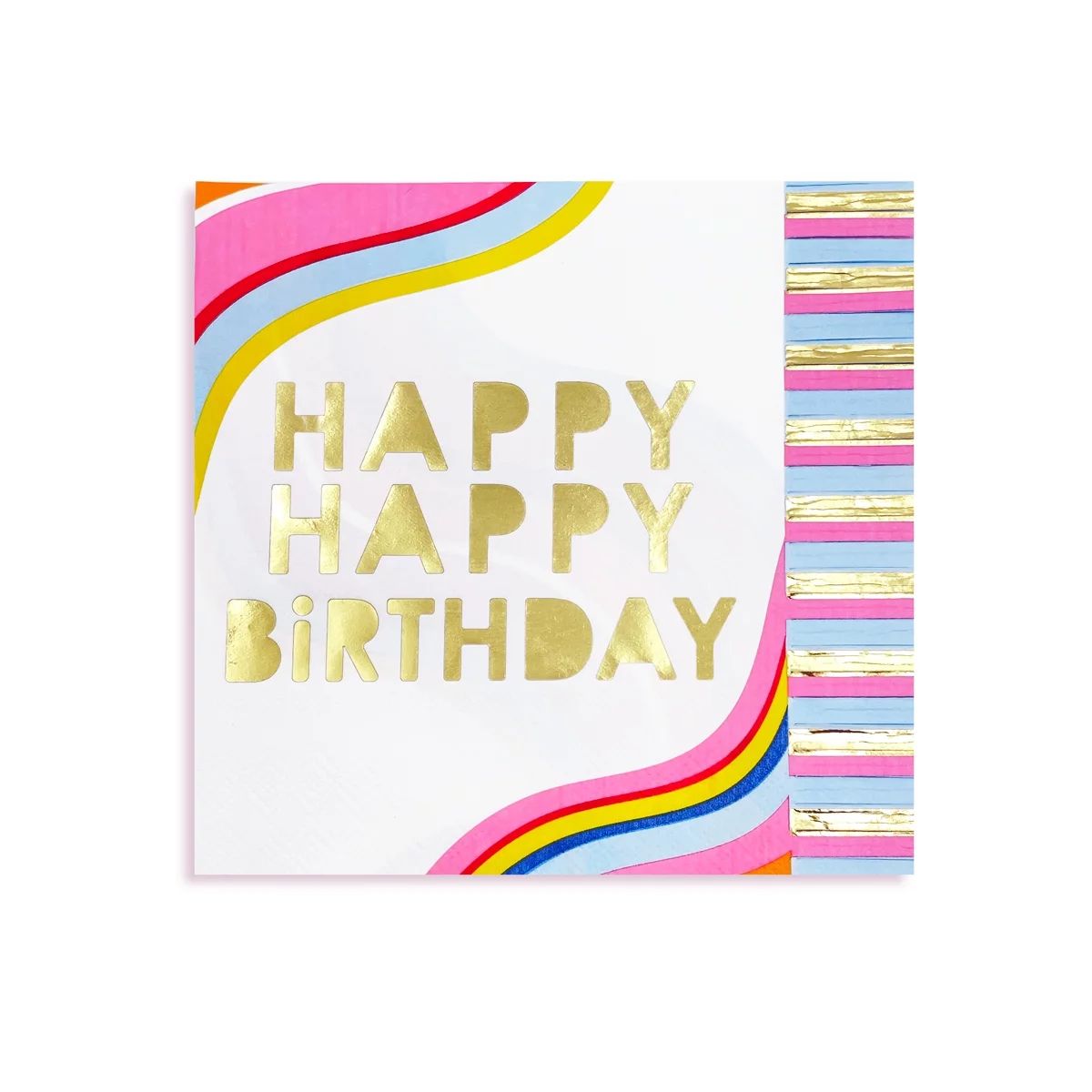 Packed Party 'Happy Happy Birthday' Disposable Fringe 3-Ply Lunch Napkin, 20ct. - Walmart.com | Walmart (US)