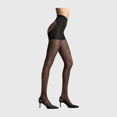 L'eggs Women's 20 Denier 360 Contour Sheer Tights - Black S: High Waisted, Built-in Slimming Layer, Recycled Nylon Blend | Target