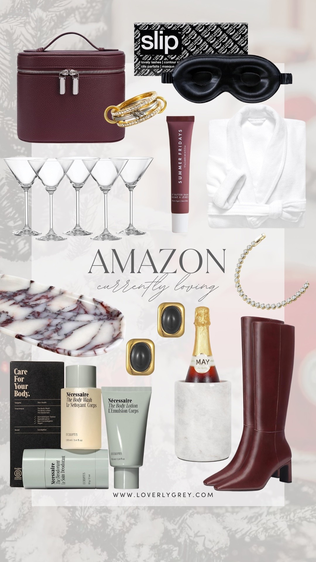 Amazing items I’m currently loving, the burgundy boots, wine cooler, and marble platter are such chic finds! I’m also loving the robe, makeup case, and slip mask. These item would make great gifts this holiday season! 

#LTKSeasonal #LTKHoliday #LTKGiftGuide
