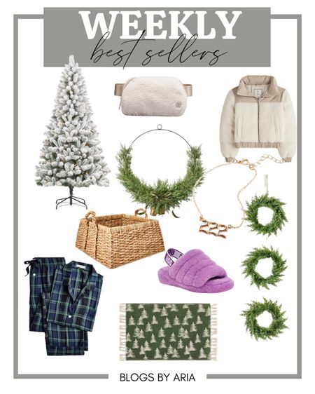 Last week’s best sellers include a flocked tree that is so greatly priced. If you are on a budget and still need a Christmas tree. Cropped Sherpa puffer jacket, hoop wreath, Ugg slippers, woven tree collar, Sherpa, belt, bag, plaid, pajamas, angel number, necklace, target Christmas decor.

#LTKHoliday #LTKGiftGuide #LTKSeasonal