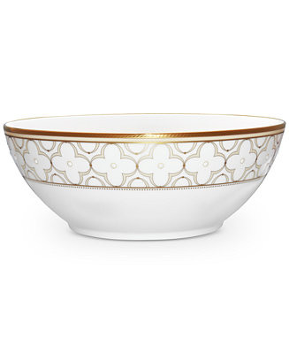 Noritake Trefolio Gold Dinnerware Collection Round Vegetable Bowl - Macy's | Macy's