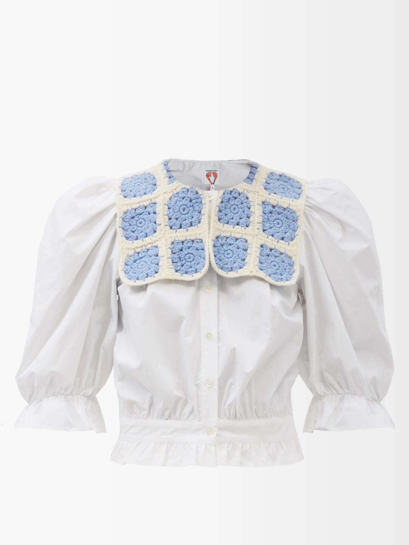 Kobus crochet-collar cotton-poplin blouse | Matches (US)