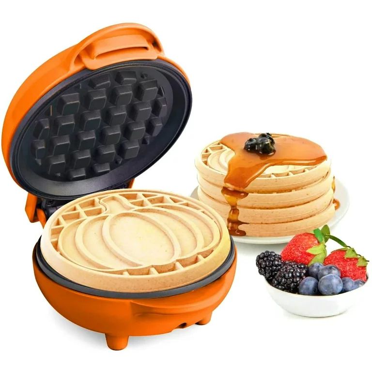 Nostalgia Mymini personal electric pumpkin waffle maker orange | Walmart (US)
