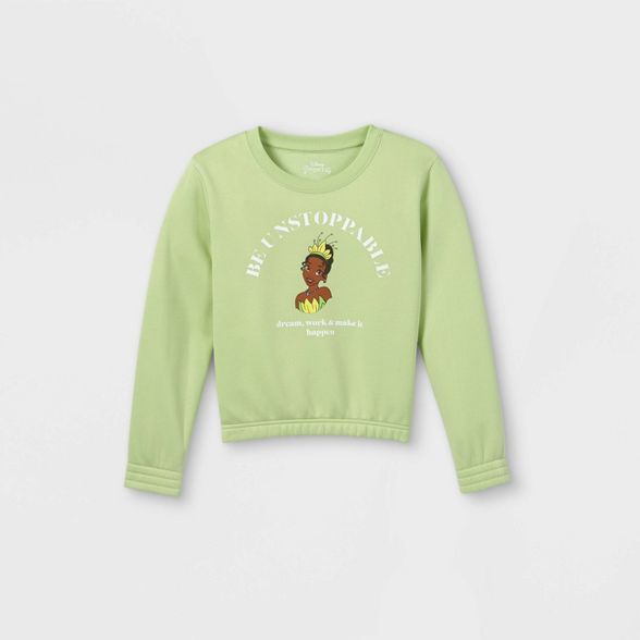 Girls' Disney Tiana Pullover Sweatshirt - Green | Target
