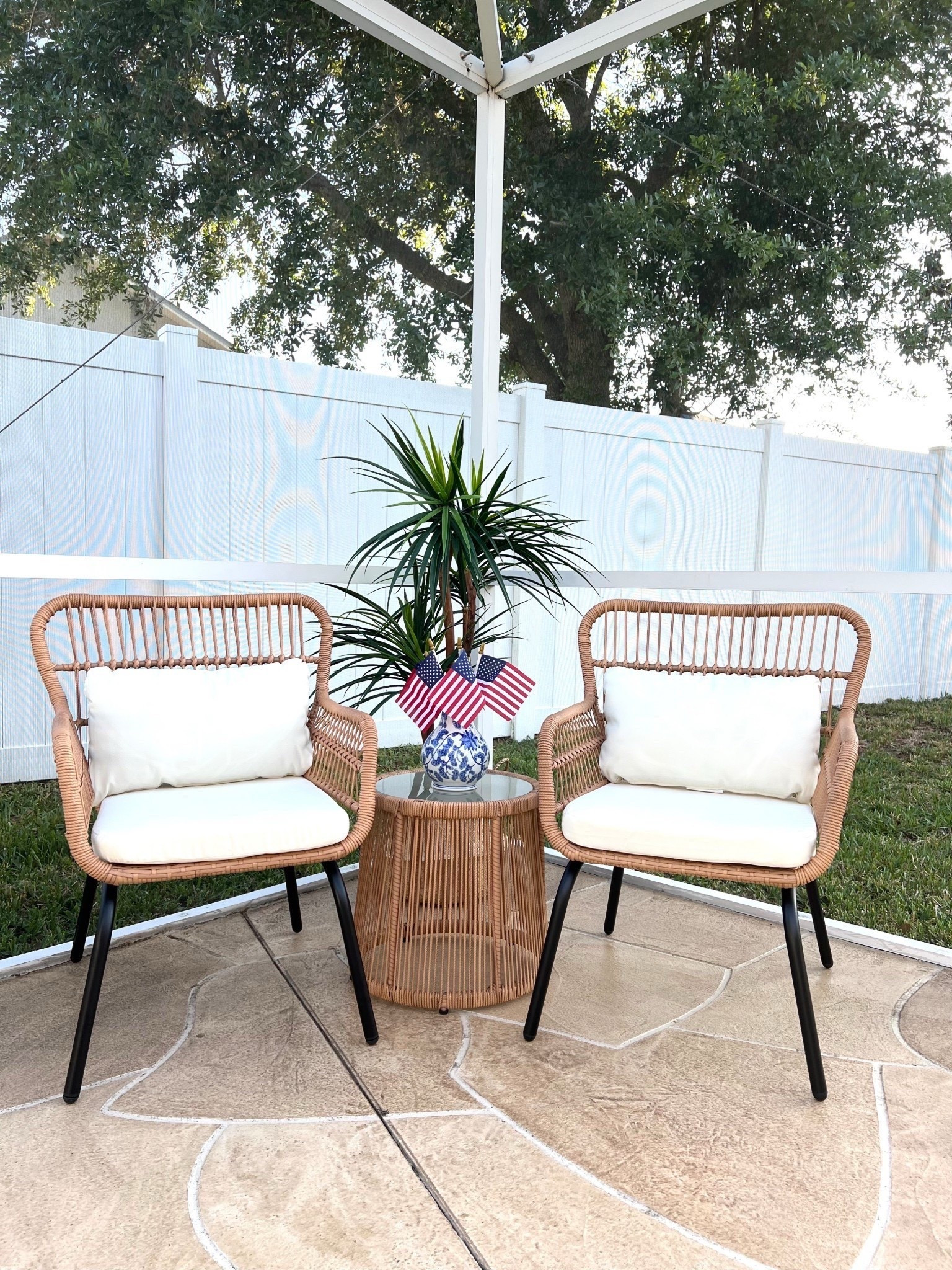 
🙌🏼WAYFAIR OUTDOOR PATIO FURNITURE: #ad Looking to refresh your space or add extra seating options to your patio this spring and summer? #wayfair #wayfairfurniture @Wayfair    


🙌🏼This outdoor wicker 3-piece bistro set includes 2 patio chairs and a matching table with a tempered glass top. All-weather patio conversation set made from rust and water-resistant pe rattan and powder-coated steel. Outdoor wicker patio furniture set with table & cushions offers you a quiet, cozy space outdoors. Outdoor rattan patio sectional furniture set for any garden, patio, front porch, backyard, pool, or deck. Color: Beige/Yellow

Features:
👉🏼Powder-coated steel frames and PE wicker are rustproof and weather-resistant for long-term use
👉🏼Each seat holds up to 330 lbs; table supports up to 90 lbs
👉🏼Anti-slip foot pads protect floors and add stability
👉🏼Thick sponge cushions offer comfort and support
👉🏼Zippered covers are easy to remove and clean
👉🏼Extended backrest provides full back support
👉🏼Round tempered glass table resists spills and is easy to clean

🙌🏼All three pieces come as a set under $250.

#wayfairhome #wayfairfinds #pooldeck #patio #patiofurniture



#LTKMothersDay #LTKSwim #LTKHome