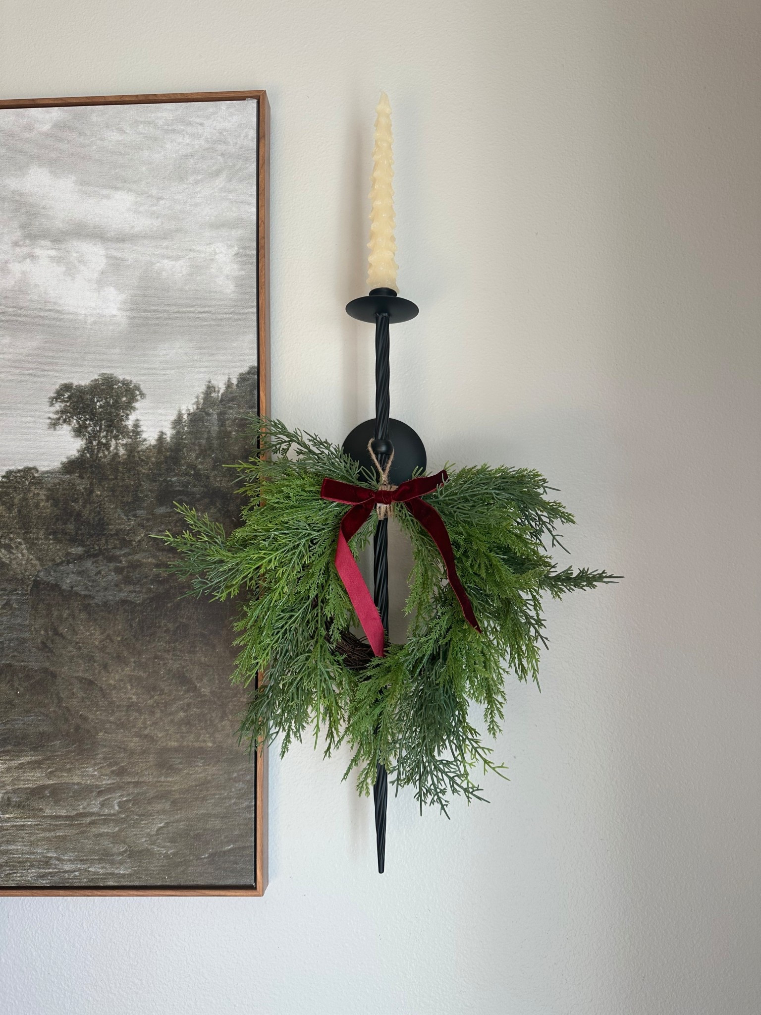 These holidays Christmas tree candles are perfect for the candle holders in our dining room! Also linked these small target wreaths (this is last years version) 

#LTKStyleTip #LTKHoliday #LTKHome