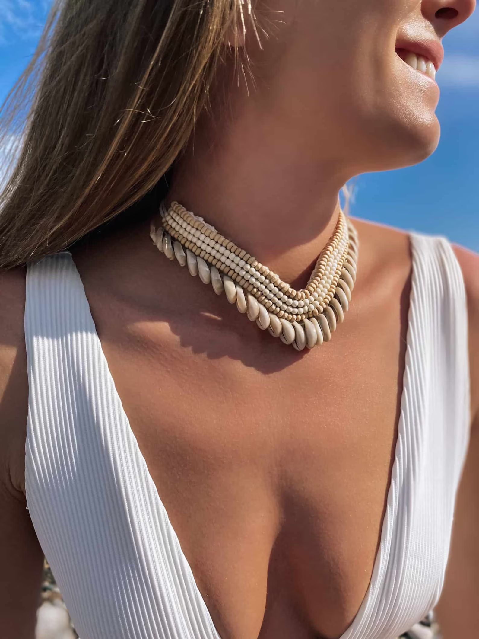 Handmade Balinese Shell Choker Necklace, Authentic Sea Shell Jewelry, Bohemian Beach Style, Artis... | Etsy (US)