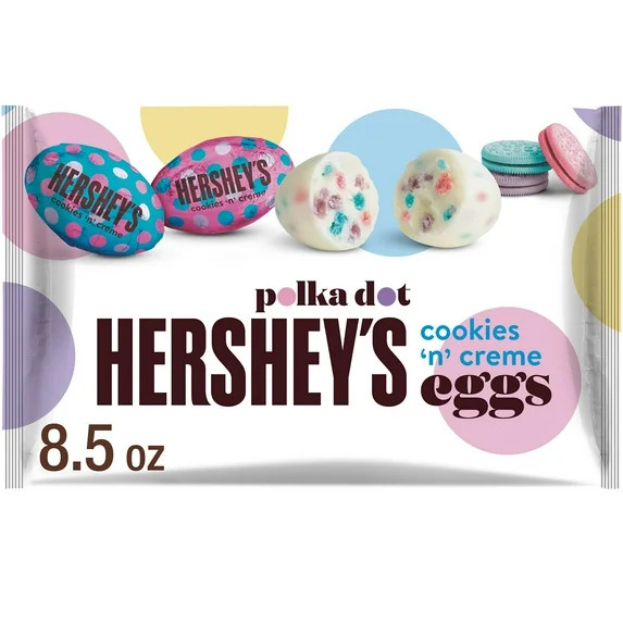 Hershey`s Cookies 'n' Creme Polka Dot Eggs, Easter Candy Bag, 8.5 oz | Walmart (US)