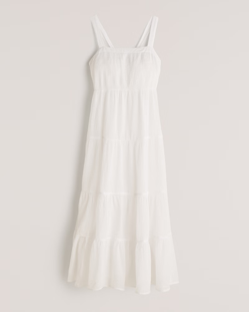 Tiered Trapeze Midaxi Dress | Abercrombie & Fitch (US)