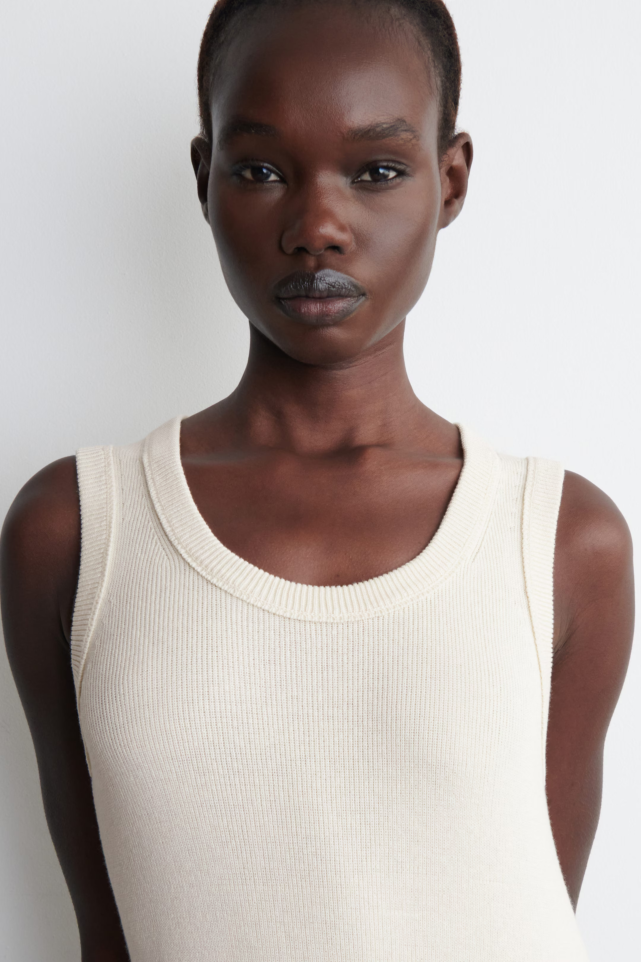 COTTON-SILK TANK DRESS - IVORY | COS GB | COS UK