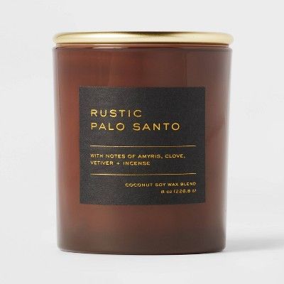 8oz Lidded Glass Jar Black Label Rustic Palo Santo Candle - Threshold&#8482; | Target