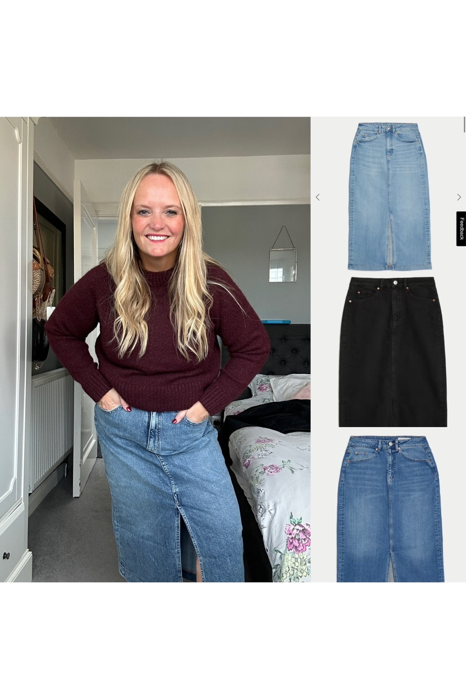 I kept seeing this skirt all over Instagram so thought I’d give it a try. 
I guess unsurprisingly when I went to find it on the @marksandspencer website, it was already sold out or low stock in a lot of sizes. So I had to stalk for returns to get my size (top tip - try early mornings!). And then weirdly the blue one is too big even though it’s the exact same size as the black one which fits fine. Annoyingly I think I prefer the blue too so I’ve stalked again and reordered it in a size 12! I’ll keep you posted. 
It’s £29.50 and comes in 3 colours - black, medium indigo and light indigo. I’ll add the links on stories. I’m wearing size 14 short. 

#LTKmidsize #LTKstyletip #LTKcurves