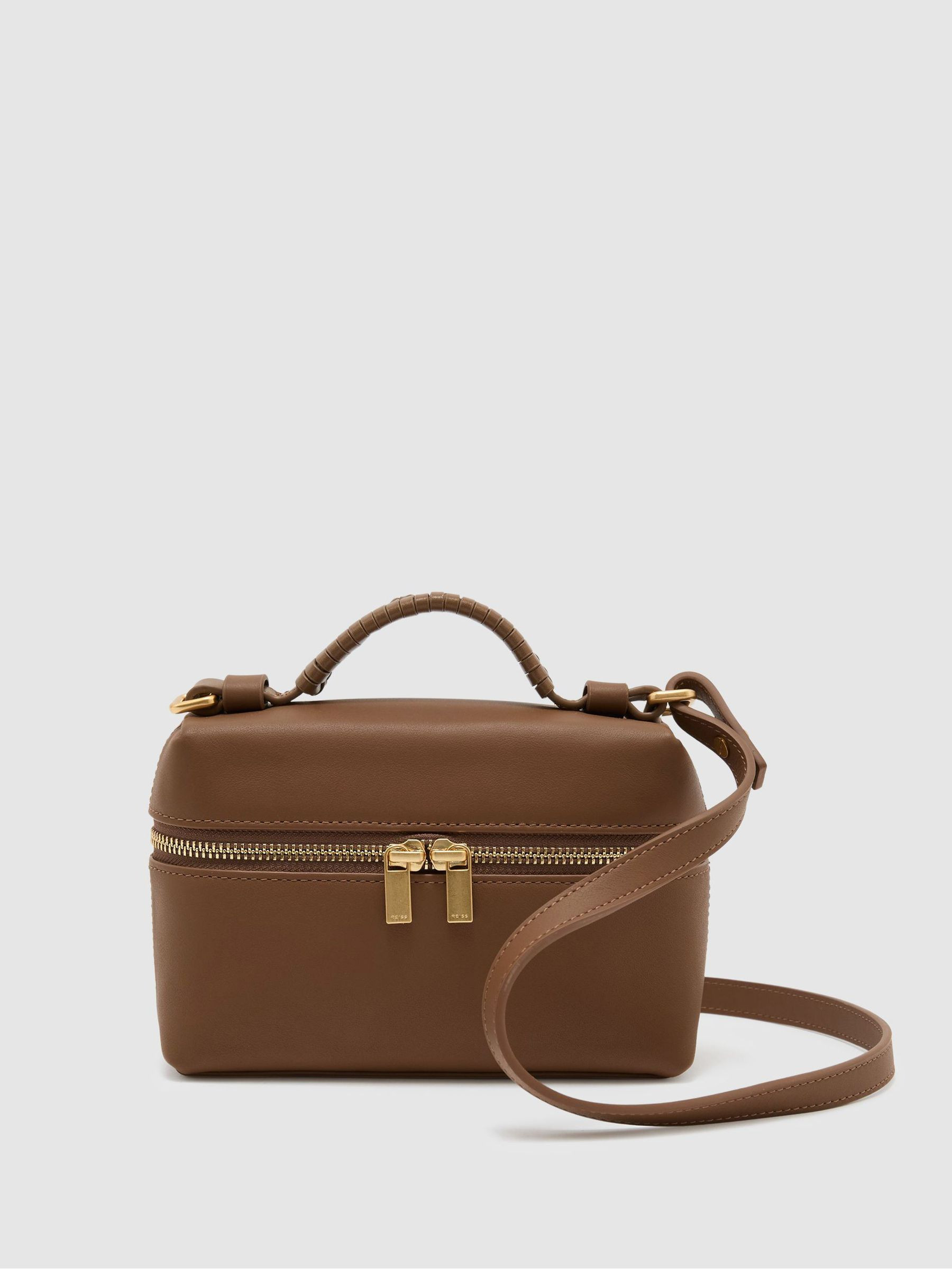 Leather Vanity Crossbody Bag | Reiss US
