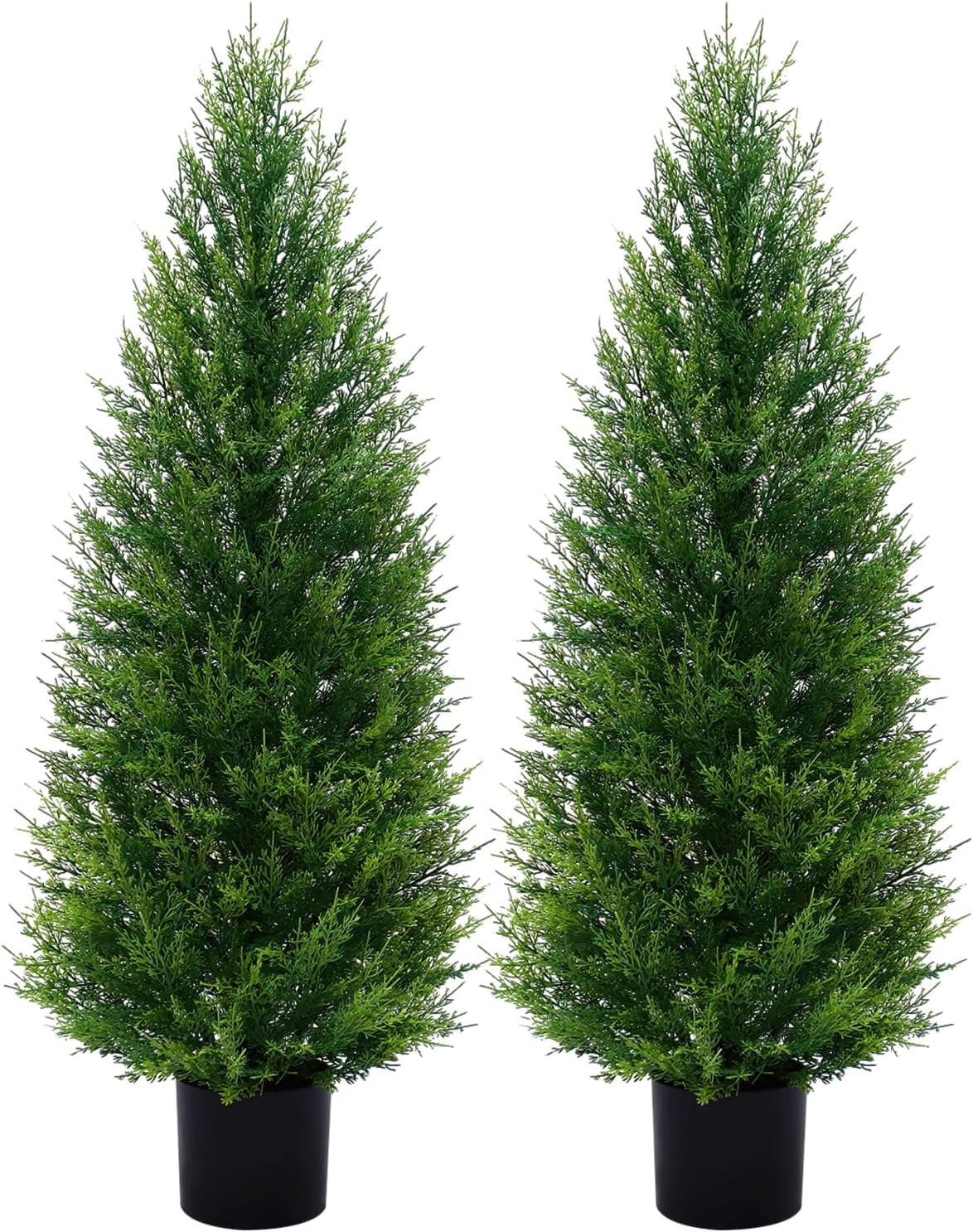 2 Pack 5FT Artificial Cedar Topiary Trees with Full Realistic Leaves, Faux Plants for Home Front ... | Walmart (US)
