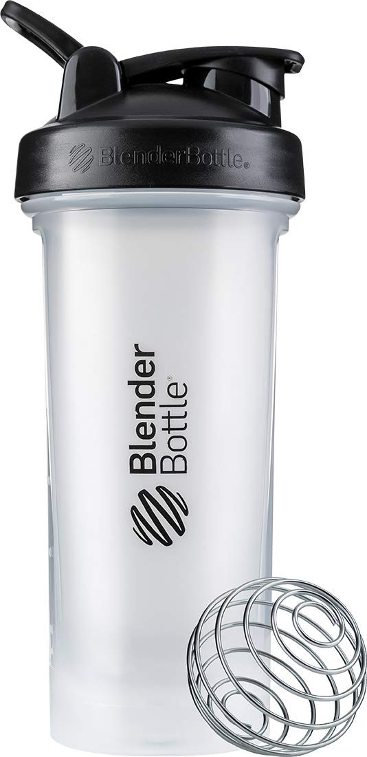 BlenderBottle Classic V2 Shaker Bottle Perfect for Protein Shakes and Pre Workout, 28-Ounce, Clear/Black | Amazon (US)