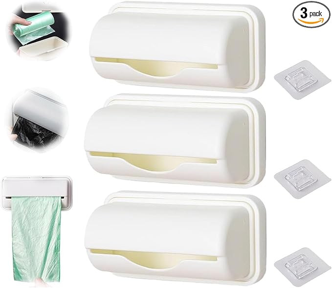 Peel and Stick Trash Bag Dispenser,Bathroom Trash Bag Dispenser,Trash Bag Dispenser for Bottom of... | Amazon (US)