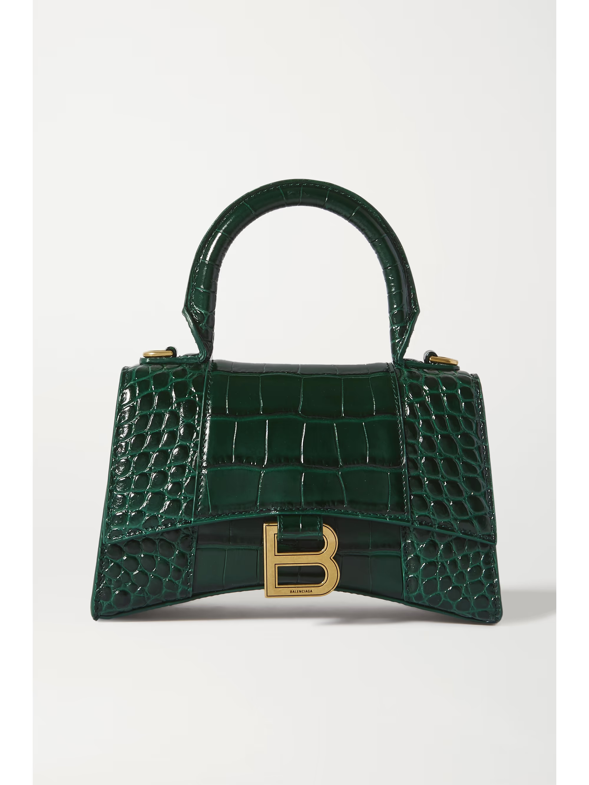 Hourglass XS croc-effect leather tote | NET-A-PORTER (US)