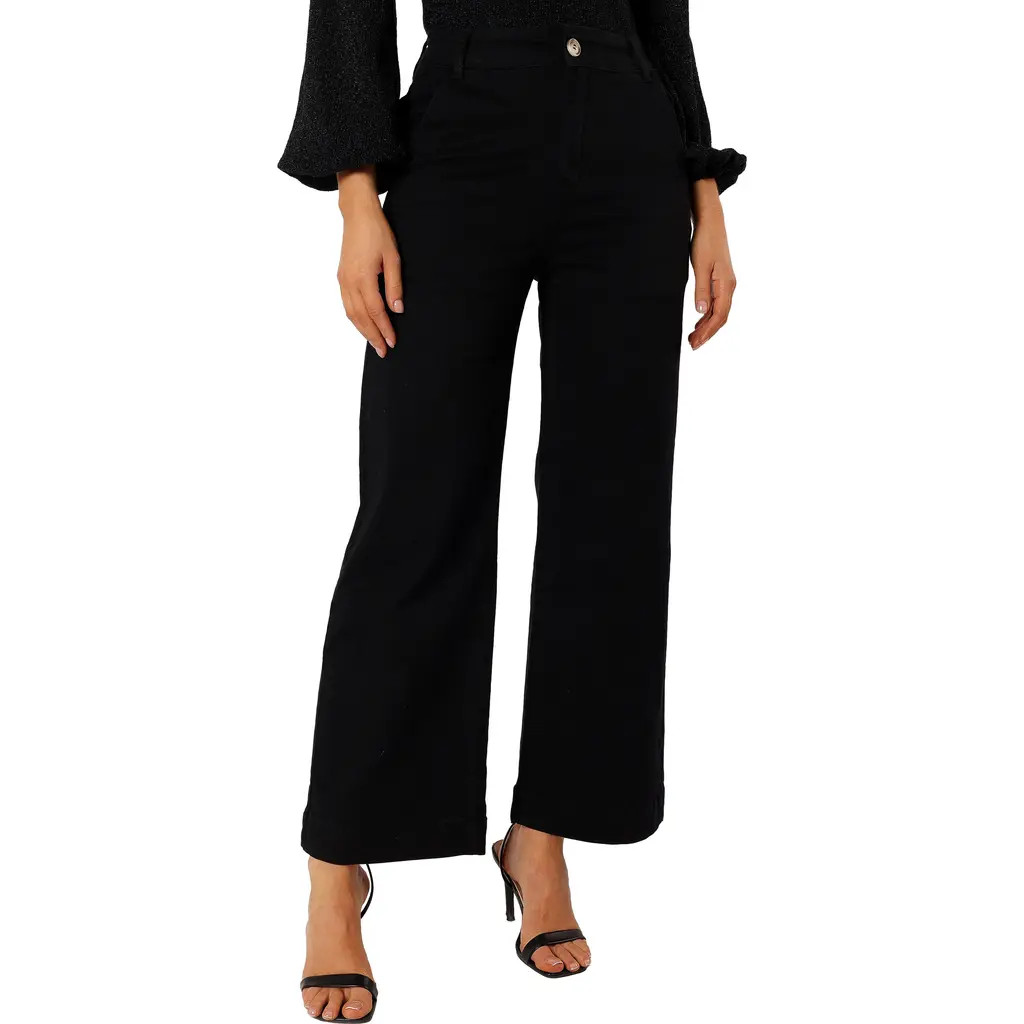 Petal & Pup Georgia Wide Leg Pants in Black at Nordstrom, Size 6 | Nordstrom