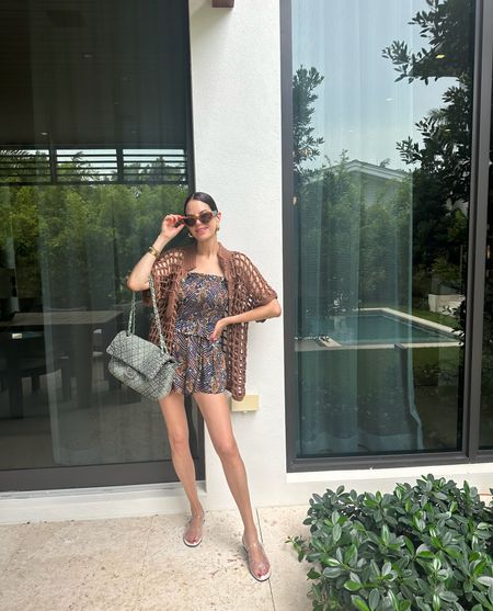 OOTD!🤍 

Resort wear. Romper. Jumpsuit. Vacation outfit. Summer outfit.
Crochet shirt. Clear ballet flats.

#LTKShoeCrush #LTKItBag #LTKStyleTip