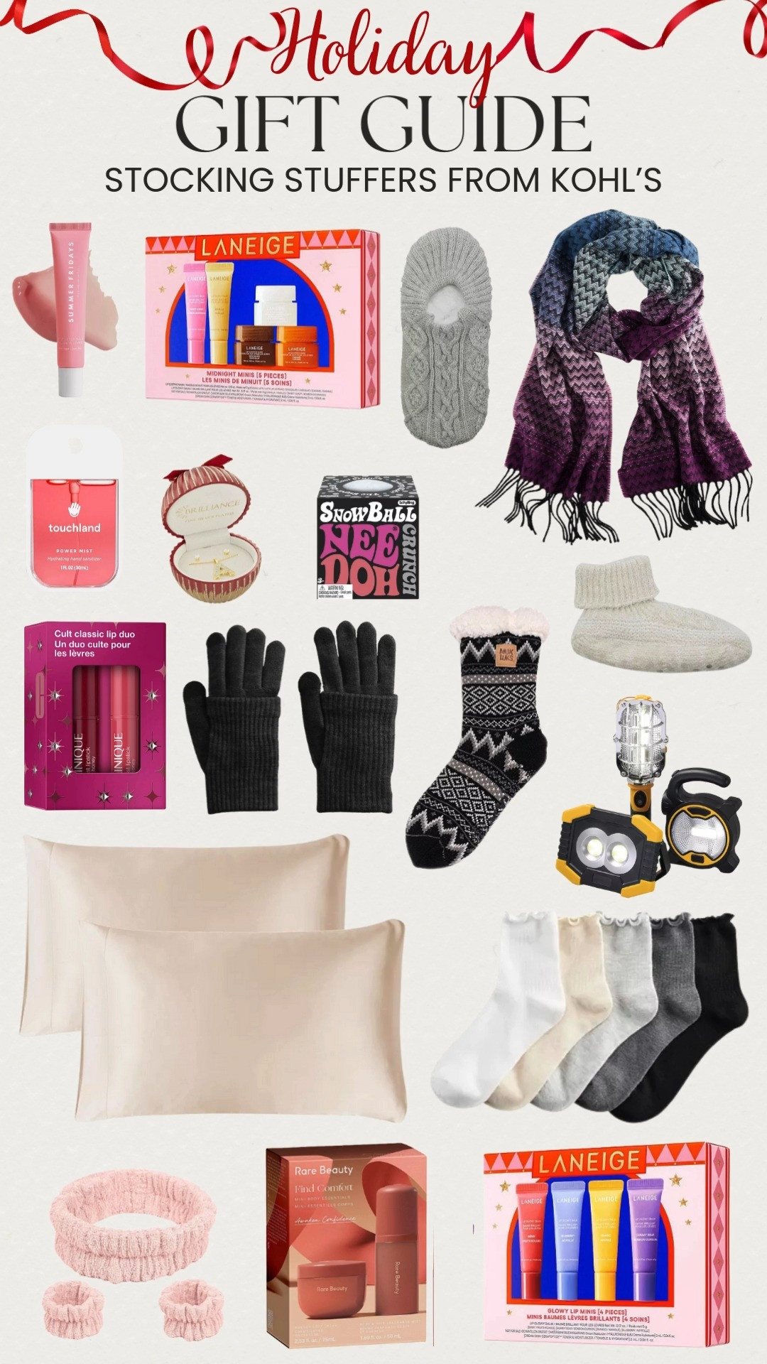 Stocking stuffers from Kohl’s that are cute, cozy, and guaranteed hits 🎄✨
Think cozy slipper socks, beauty kits, silk pillowcases, scarves + gloves, rechargeable light kit, and sparkly jewelry. They are all perfect for filling their stockings with something they’ll actually use and love. Affordable little luxuries that make gifting effortless! 

 #LTKGiftGuide #LTKSaleAlert #LTKFindsUnder50