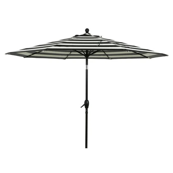 Better Homes & Gardens Premium 9' Stripe Round Market Patio Umbrella, Crank Lift, 3-Angle Tilt | Walmart (US)