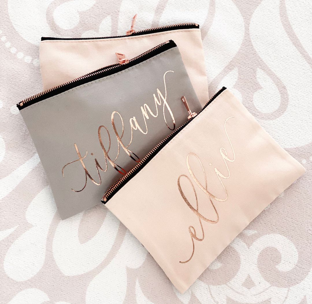 MakeUp Bag Make Up Bag Bridesmaid Make Up Bag with Name Birthday Gift Ideas for Her (EB3222AD) | Etsy (US)