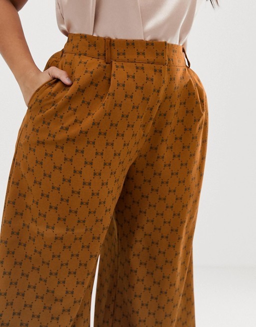 UNIQUE21 Hero Plus repeat bow print super wide leg pants | ASOS US