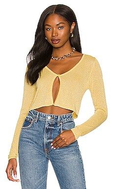 ALL THE WAYS Amanda Button Front Sweater in Gold from Revolve.com | Revolve Clothing (Global)