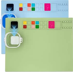 Silicone Painting Mat with Detachable Cup, Svartur 20"×16" Silicone Craft Mat with Cup and Paint... | Amazon (US)