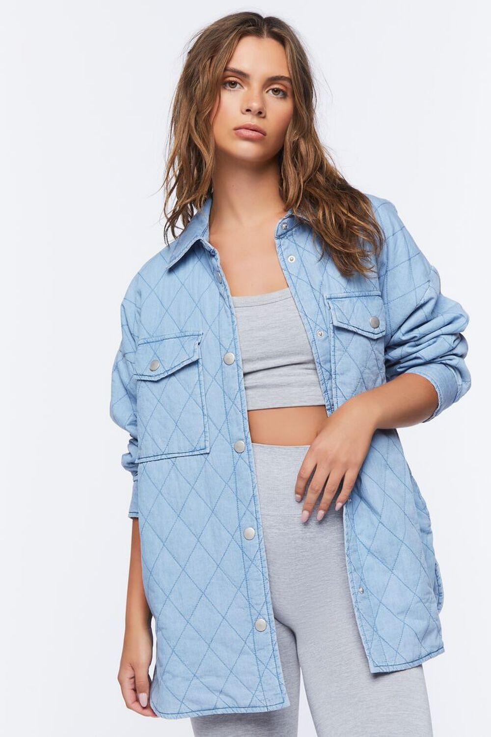 Quilted Dolphin-Hem Shacket | Forever 21 | Forever 21 (US)